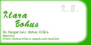 klara bohus business card